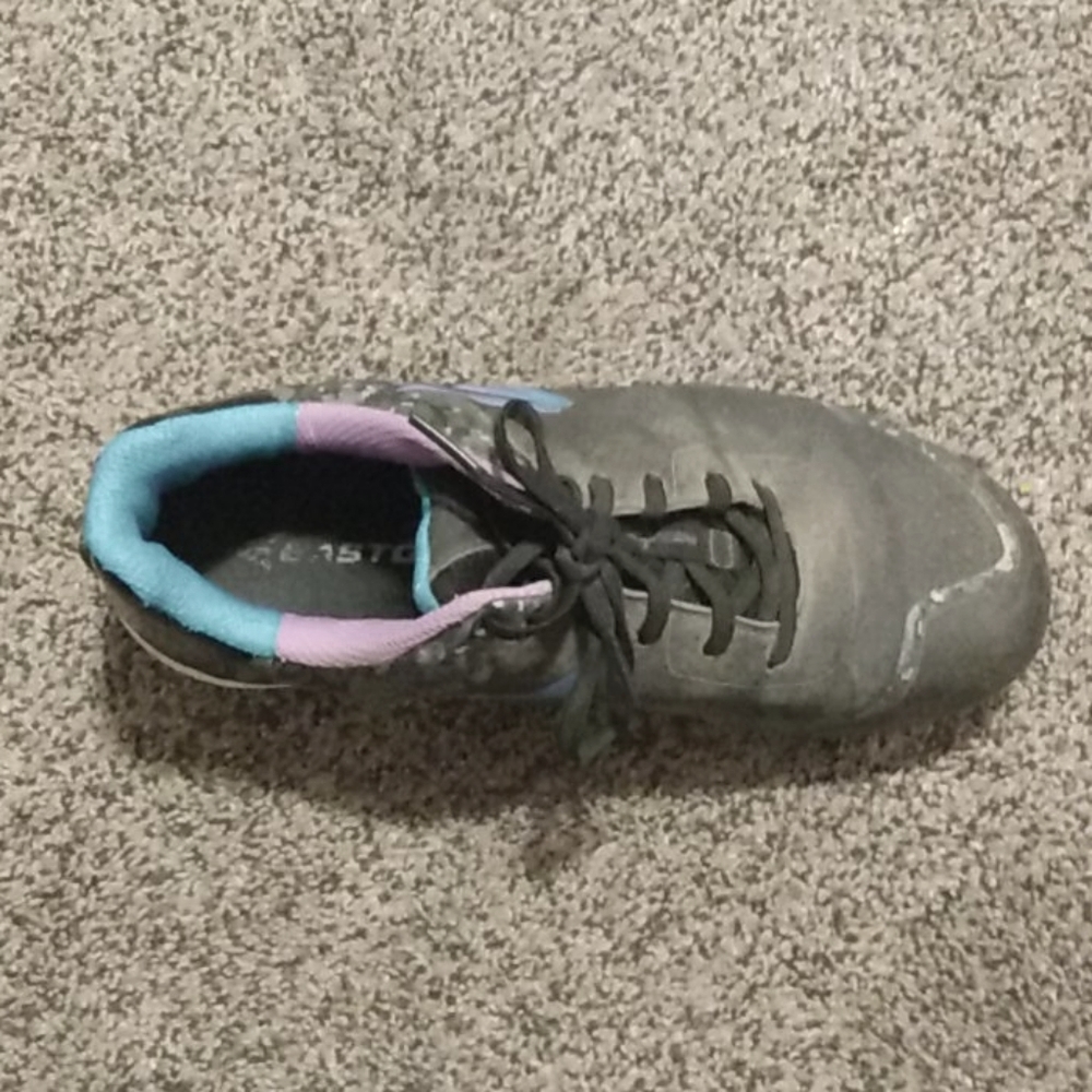 Softball shoes purple and blue